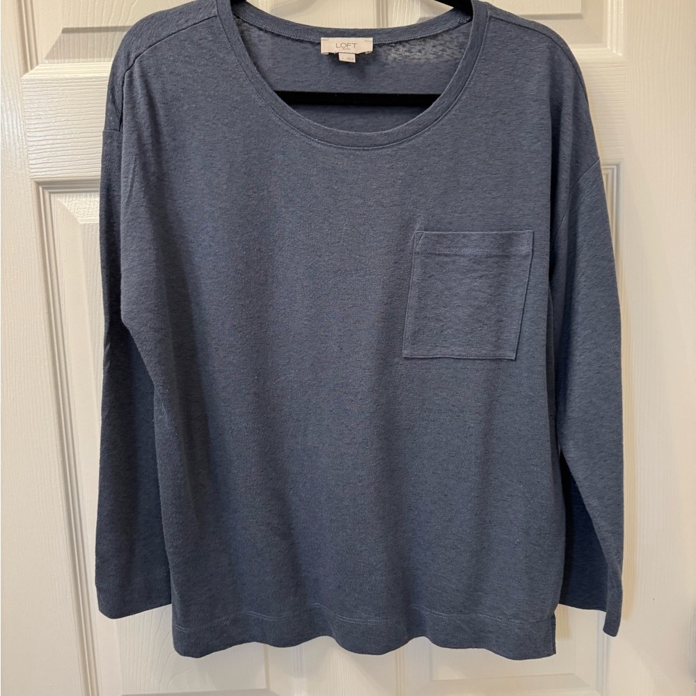 Loft Navy Long Sleeve Tee